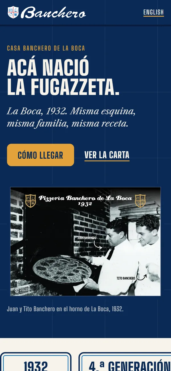 Portada del sitio de Banchero en celular